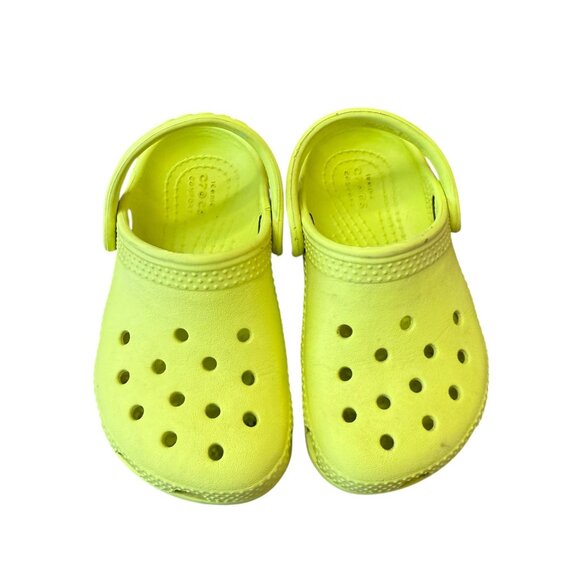 Crocs Littles Clogs Bright Yellow Toddler Infant Baby Size 7 - Picture 2 of 6
